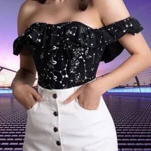 Corset Story size 14 (UK18) cotton astronomy corset top